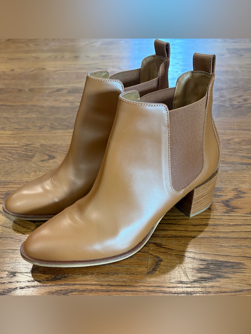 Everlane The Heel Boot Leather Cognac Size 8 Made In Italy Retail $298